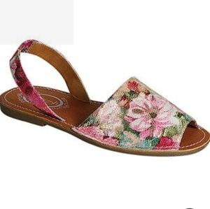 Refresh Clori-02 Women's Open Toe Sling Back Floral Shiny Sandal